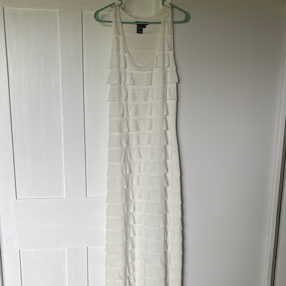 Max Edition White Layered Maxi Dress